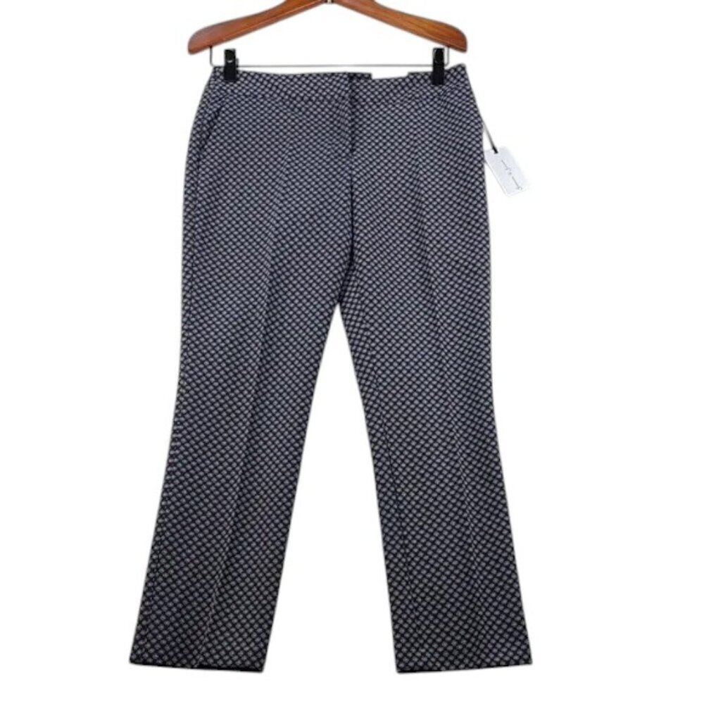 Jasmine & Juliana Crop Pants High Rise Navy Red Pattern Women's Size 8 NWT